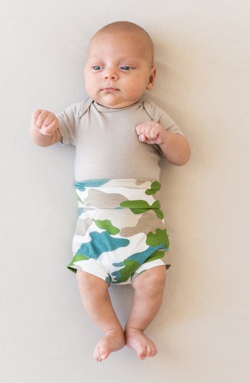 Kyte Baby Camo Bummie Shorts In Green