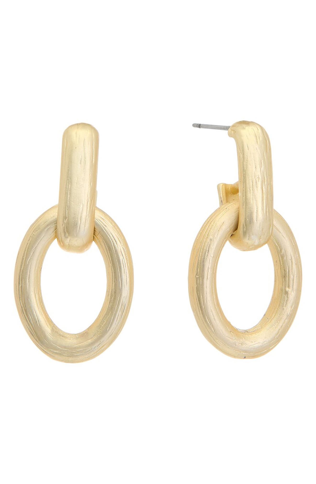 Textured Link Drop Earrings