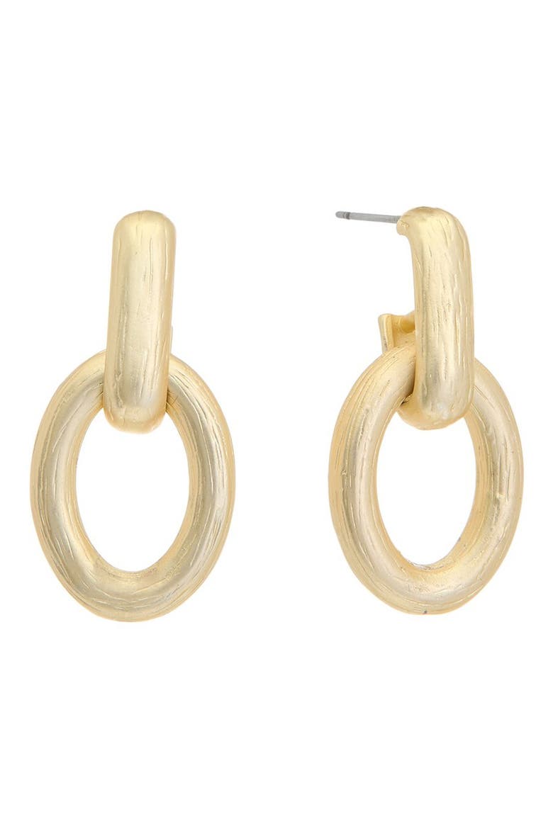 Textured Link Drop Earrings, Main, color, YELLOW
