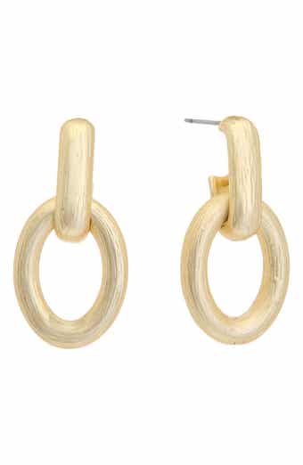 Textured Link Drop Earrings