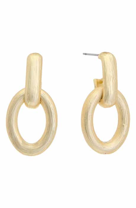 Textured Link Drop Earrings