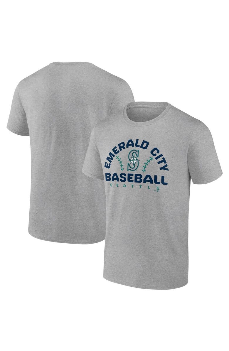 FANATICS Men's Fanatics Branded Heathered Gray Seattle Mariners Iconic Go for Two T-Shirt, Main, color, Gray