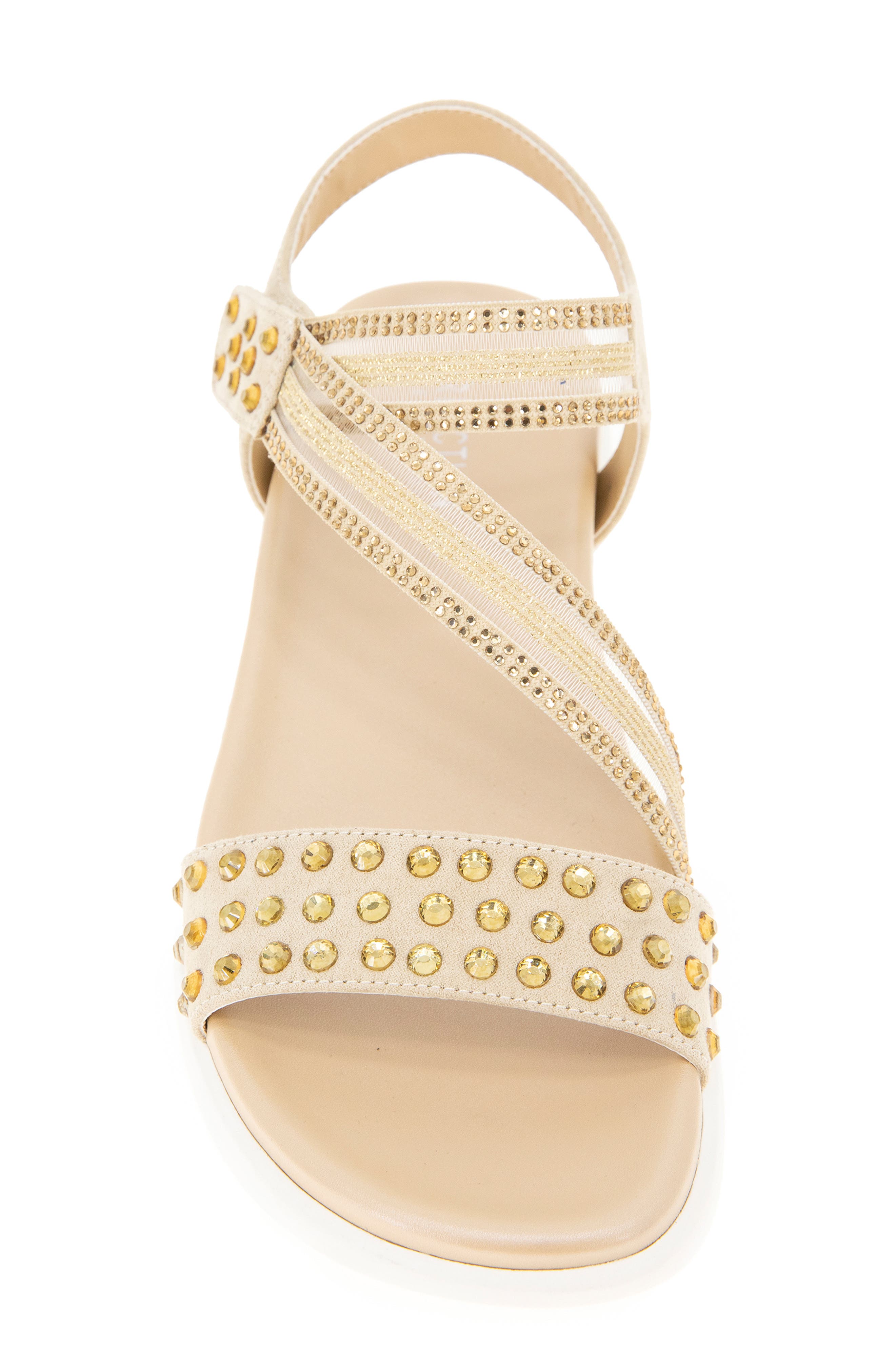 Reaction Kenneth Cole Taryn Rhinestone Strap Sandal, Alternate, color, Ecru Jewel