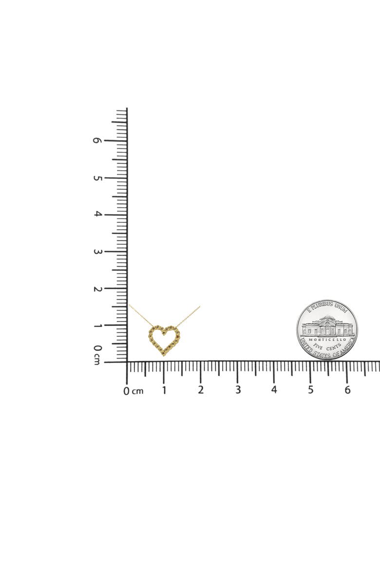 Haus of Brilliance 10K Yellow Gold over Silver 1/2 Cttw Champagne Diamond Heart Pendant Necklace, Alternate, color, Yellow