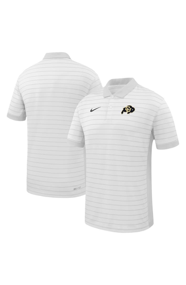 Nike Men's Nike White Colorado Buffaloes 2025 Early Season Coaches Sideline Victory Stripe Performance Polo, Main, color, White