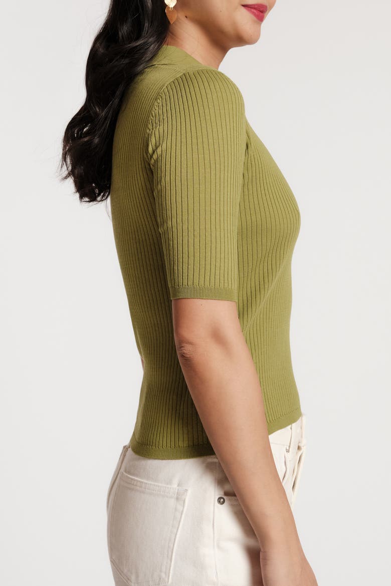 Krissy Polo Rib Knit, Alternate, color, Fern