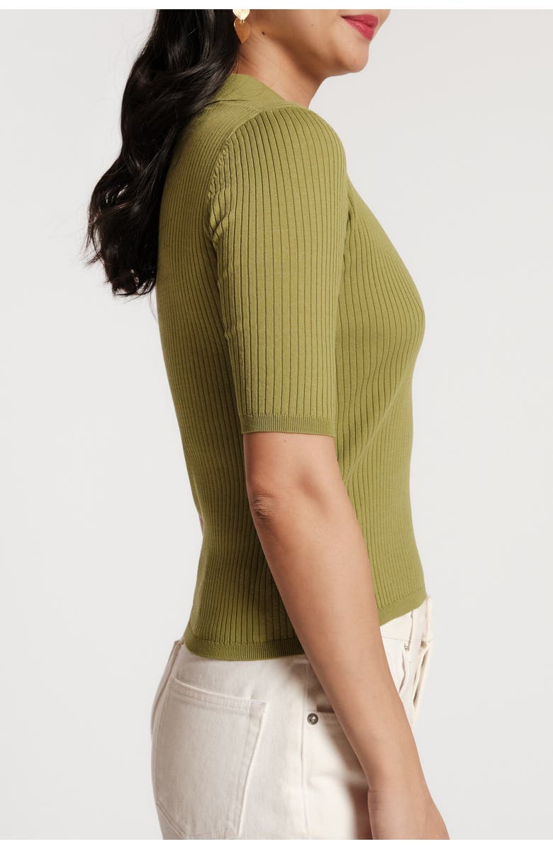 Frances Valentine Krissy Polo Rib Knit, Alternate, color, Fern