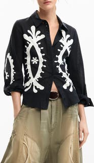 Desigual Appliqué Button-Up Shirt