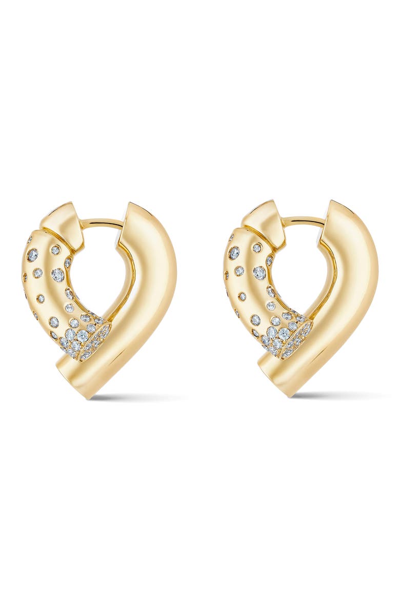 Oera Pavé Diamond Earrings, Alternate, color, YELLOW GOLD