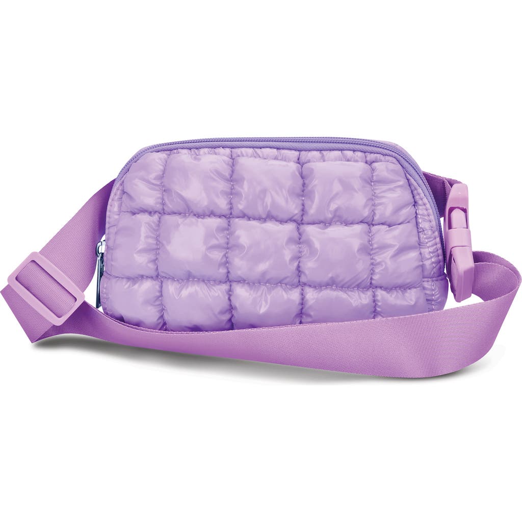 Iscream Shiny Puffer Nylon Belt Bag In Purple