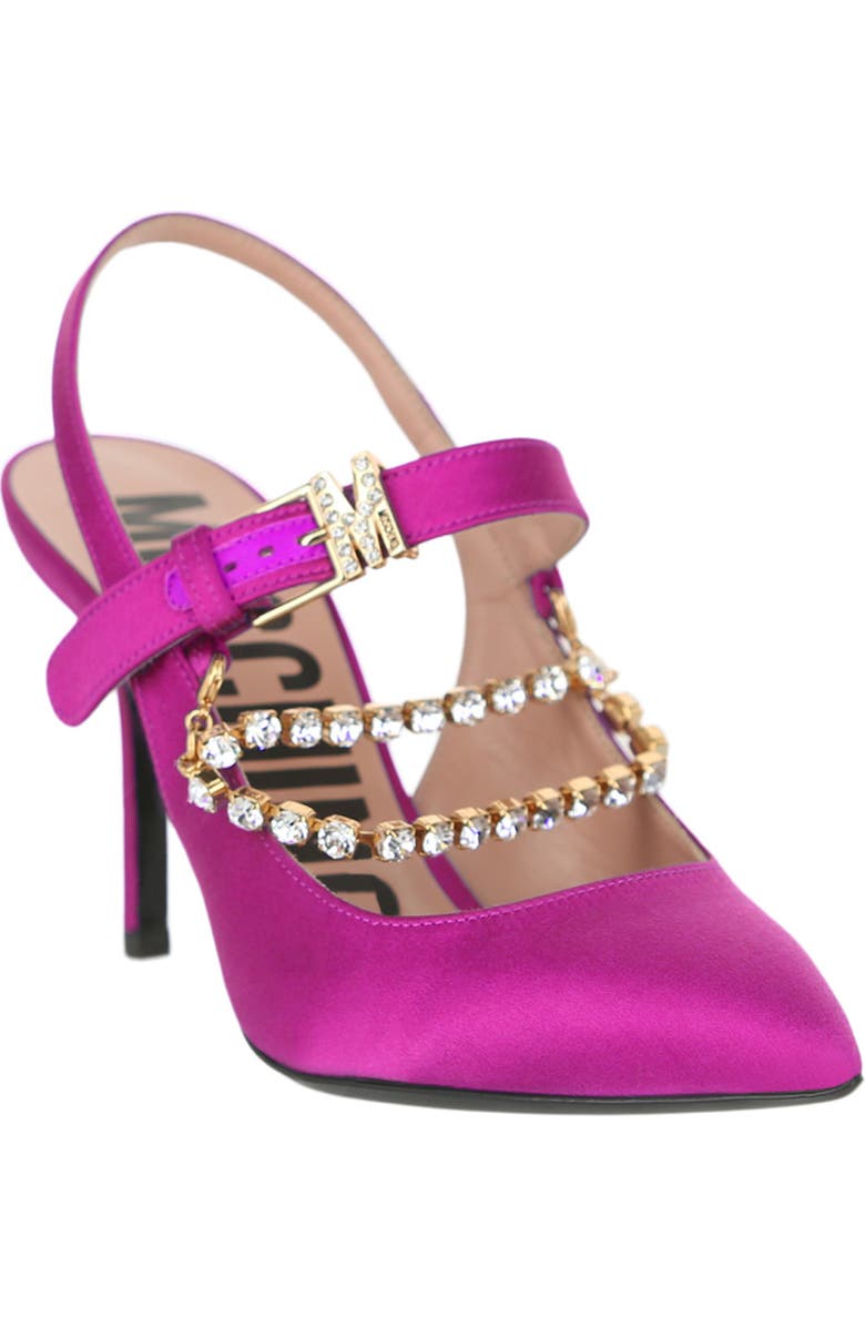 Moschino Crystal Chain Slingback Pump, Main, color,