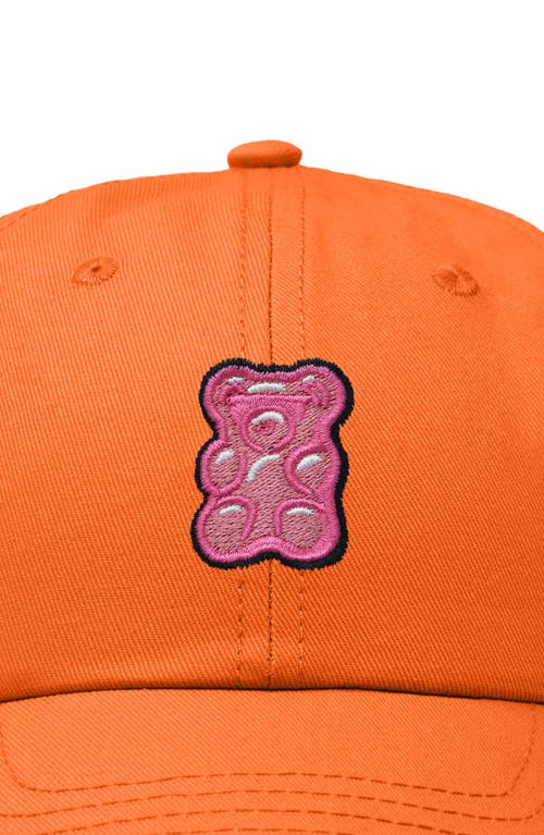 Dalix Pink Gummy Embroidered Casual Cap In Orange