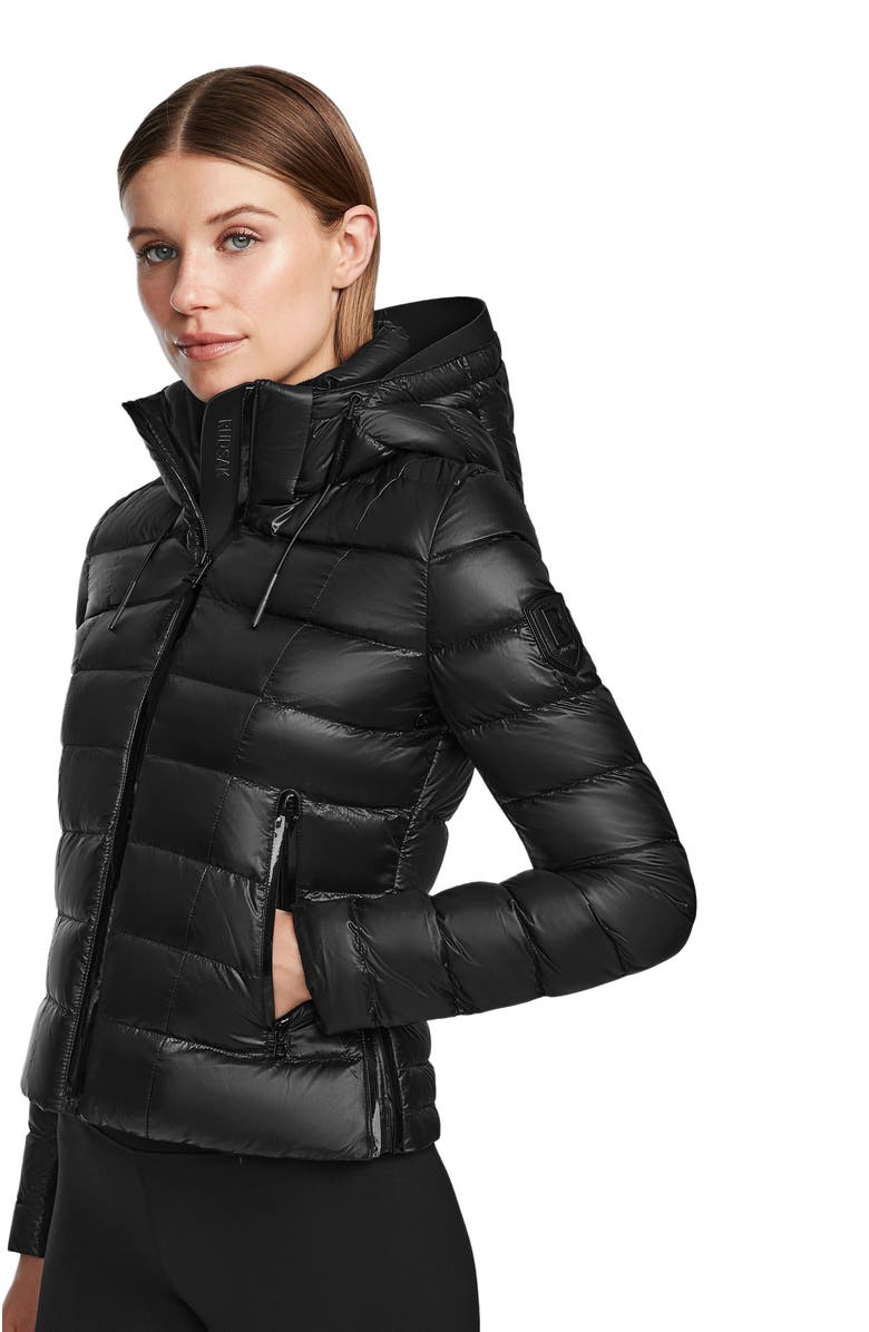 Rudsak MELISSA Women's Lightweight Black Puffer Coat with Removable Hood, Alternate, color,