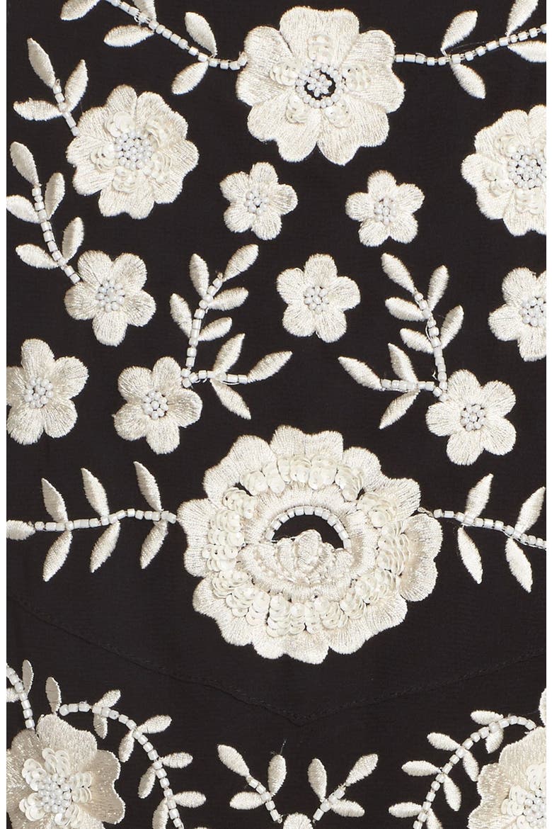 Embellished Organza Overalls, Alternate, color, BLACK/ CHALK