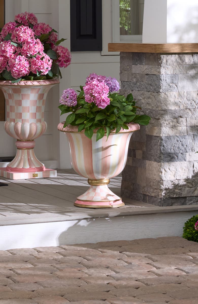 MACKENZIE CHILDS Rosy Stripe Urn, Alternate, color, Rosy