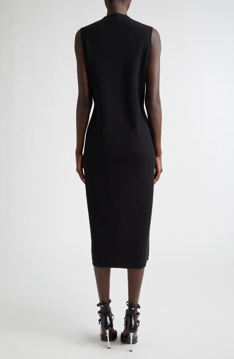 Versace Medusa Sleeveless Virgin Wool & Cashmere Sweater Dress, Alternate, color, Black