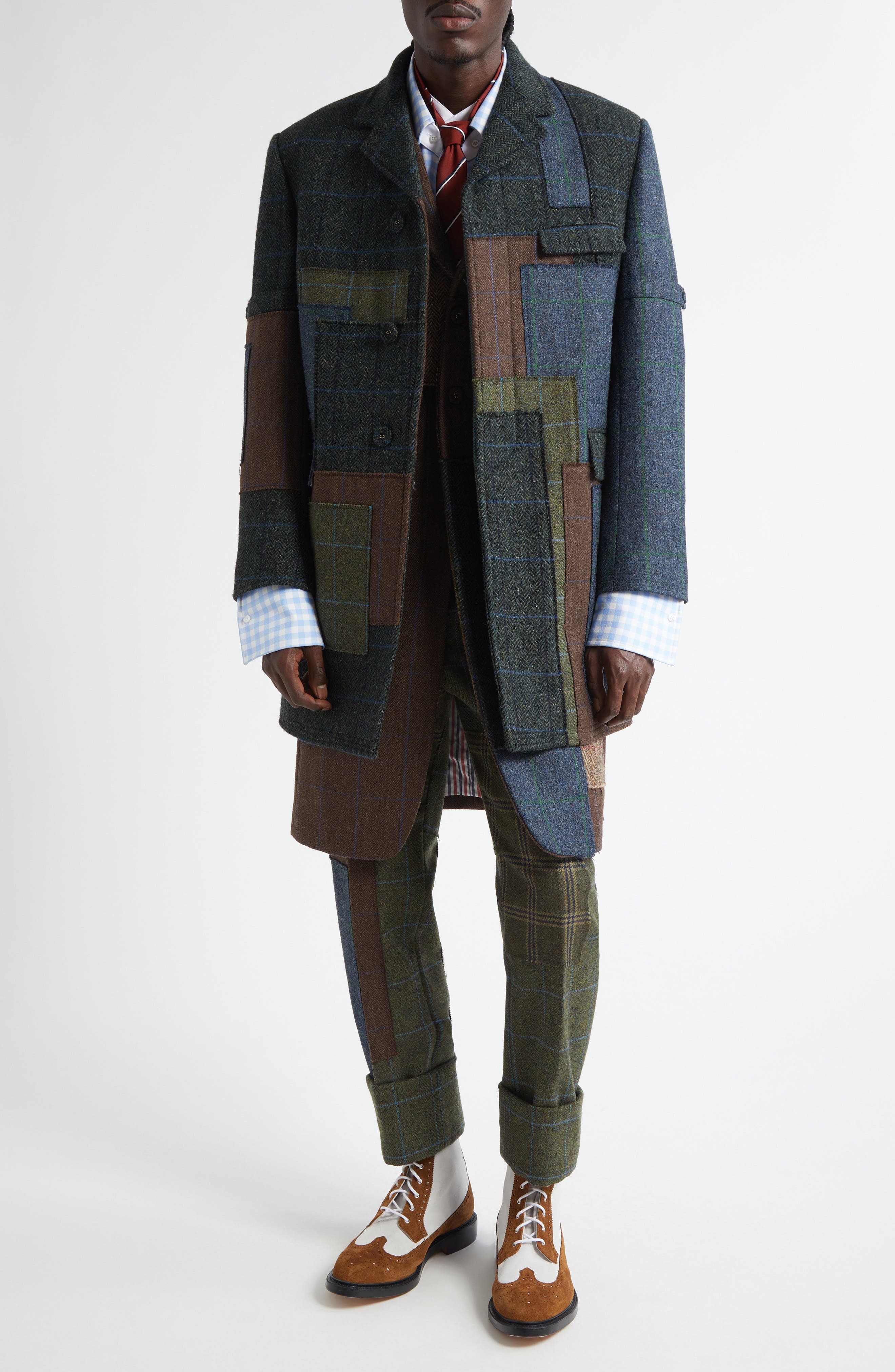Patchwork Wool Coat - image 2