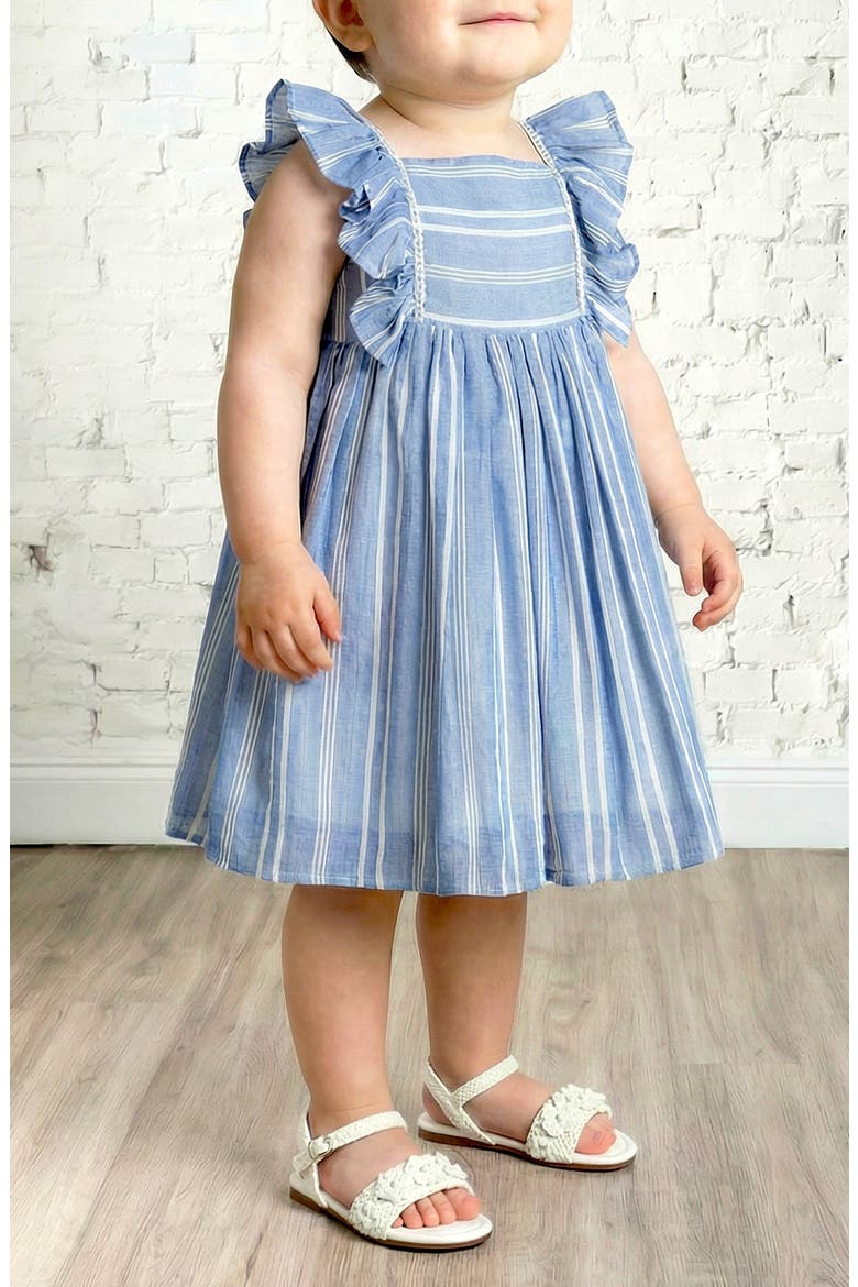 Kids' Terrie Stripe Chambray Dress, Alternate, color, BLUE