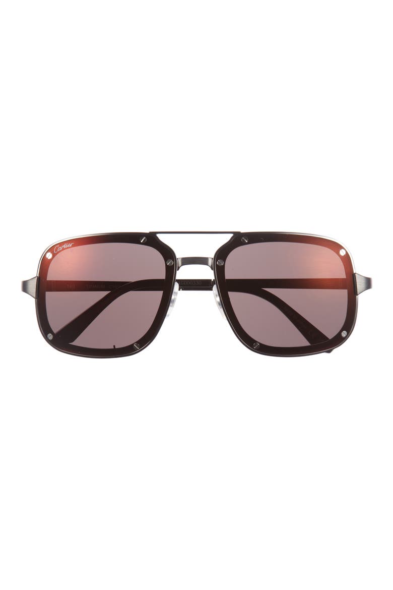 58mm Navigator Sunglasses, Main, color, BLACK