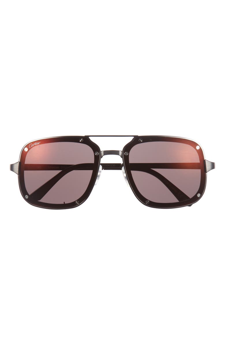 Cartier 58mm Navigator Sunglasses, Main, color, Black