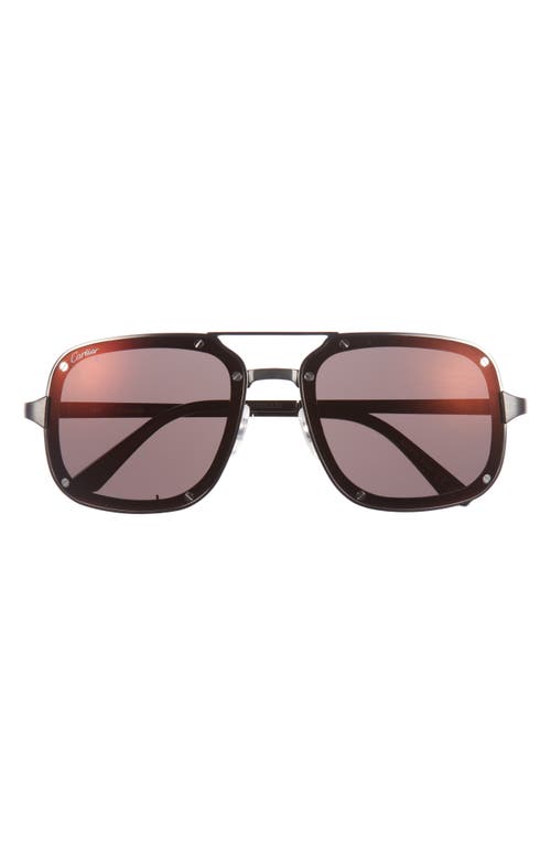 Cartier 58mm Navigator Sunglasses in Black 