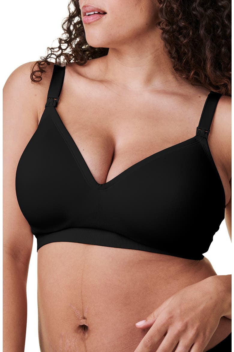 Plunge Wireless Maternity/Nursing Bra, Main, color, BLACK