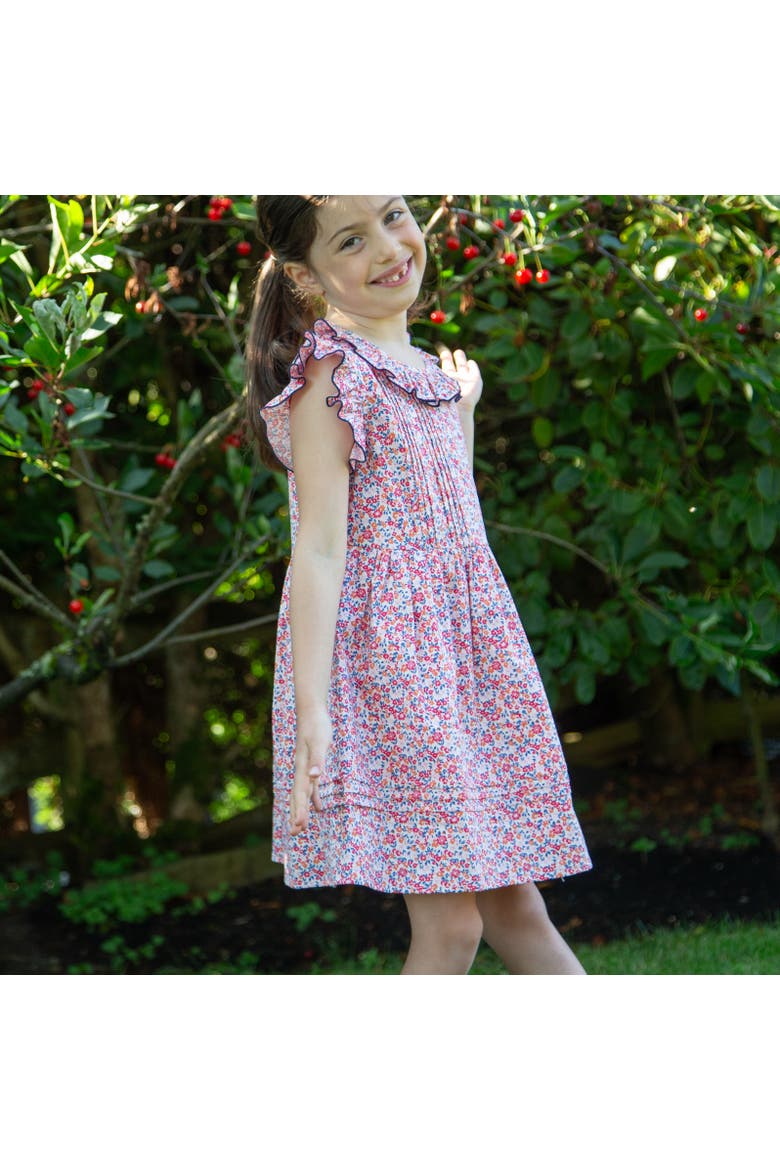 Girls Ana Dress with Ruffles, Alternate, color, Red and Blue