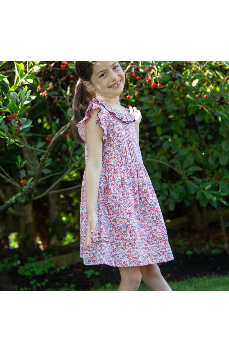 Beet World Girls Ana Dress with Ruffles, Alternate, color, Red And Blue