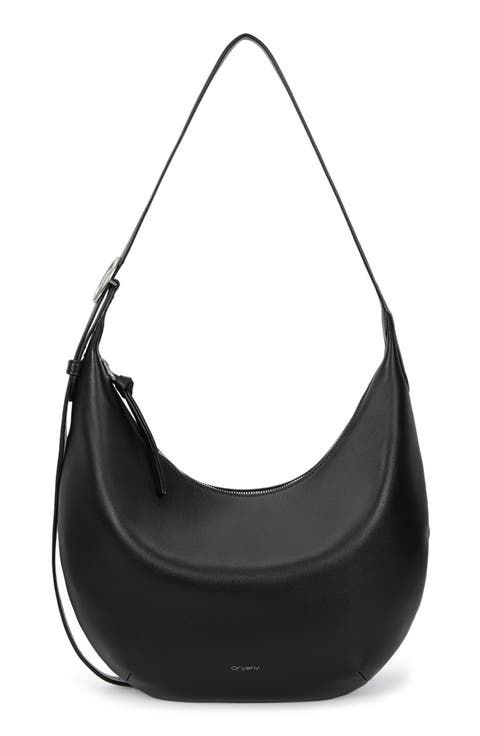 oryany ブラックレザーショルダーバッグ