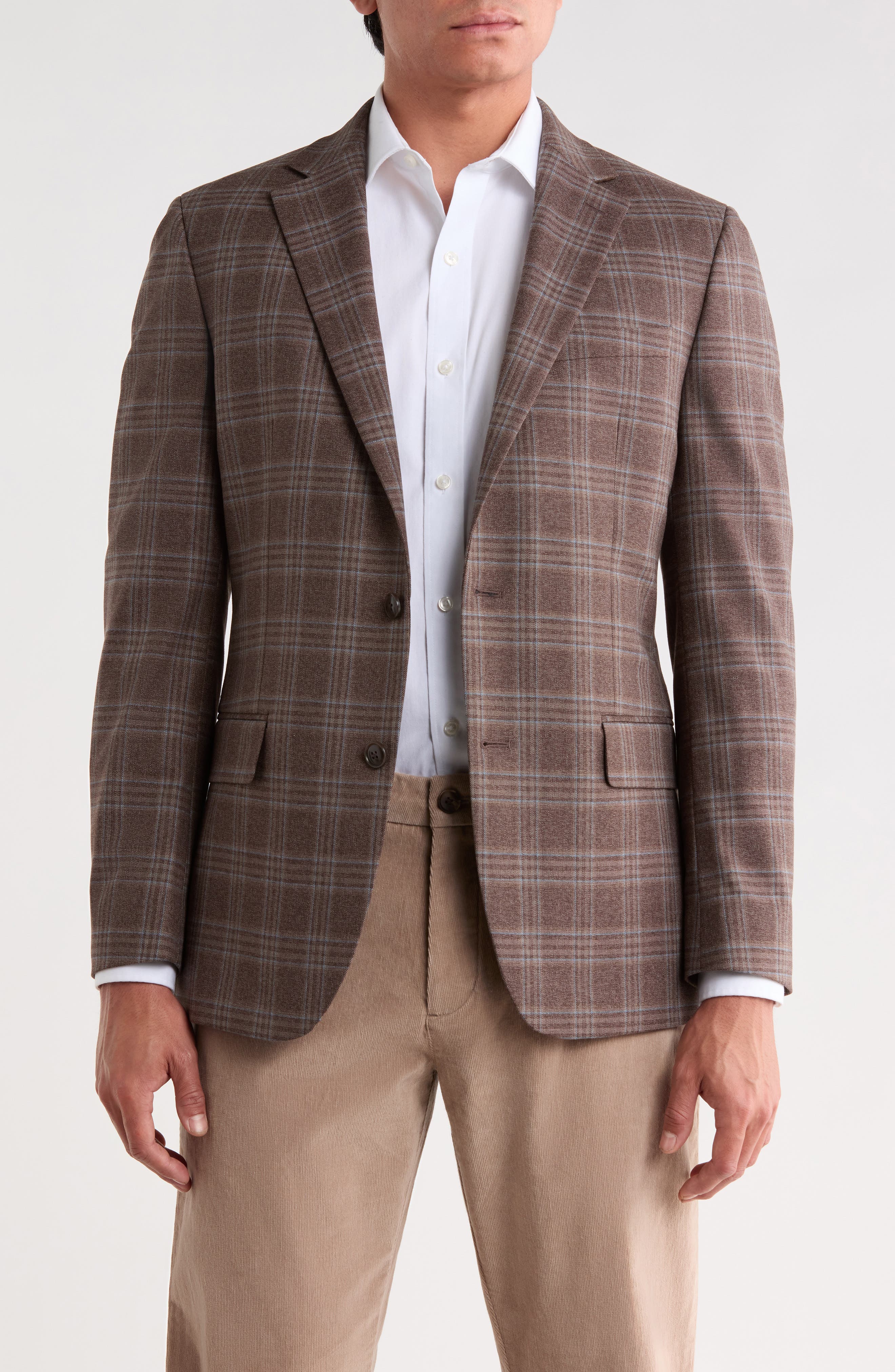 Plaid Two-Button Sport Coat