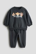 H&M 2-piece Printed Sweatshirt Set