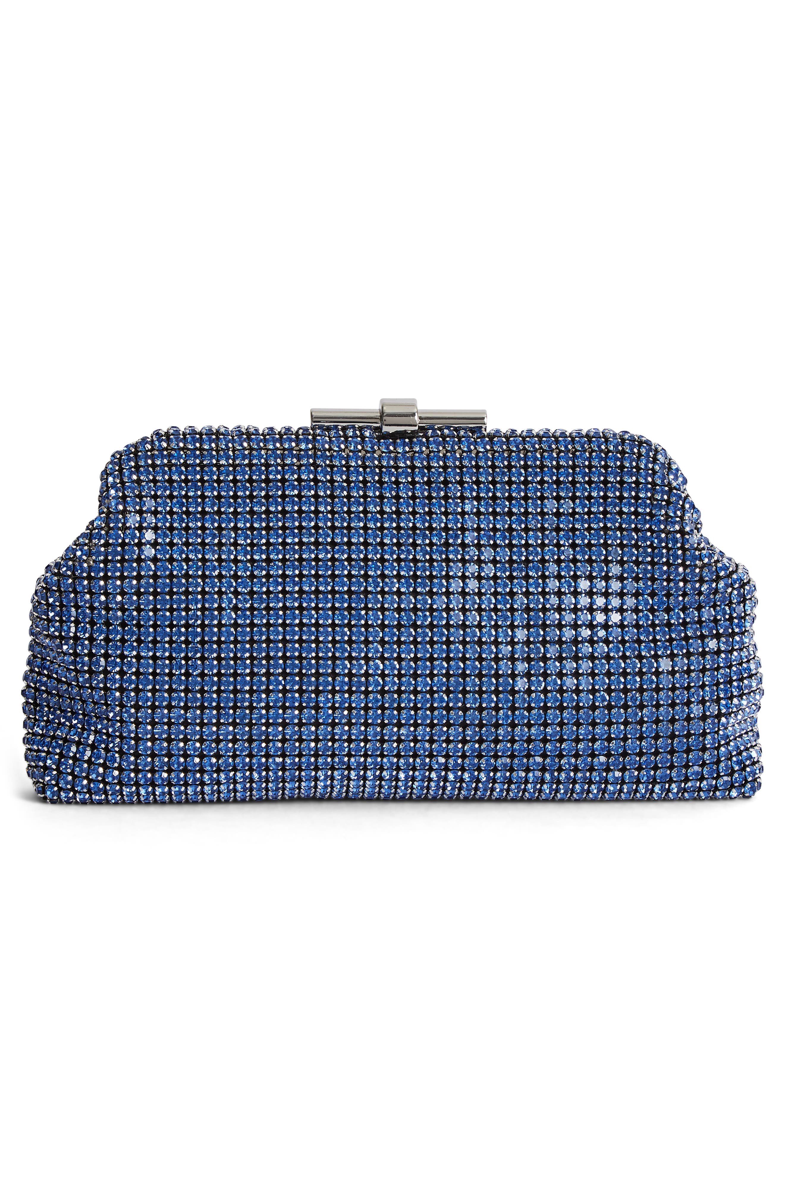 Adaline Crystal Embellished Frame Clutch, Alternate, color, ELECTRIC BLUE