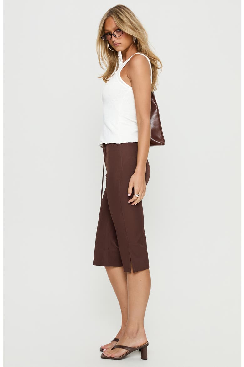 Giorgie Belted Capri Pants, Alternate, color, BROWN