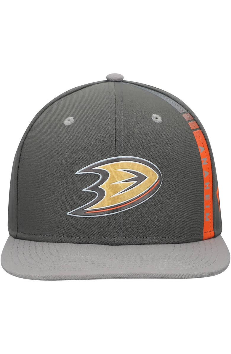 FANATICS Men's Fanatics  Charcoal Anaheim Ducks Authentic Pro Ice Snapback Hat, Alternate, color, 