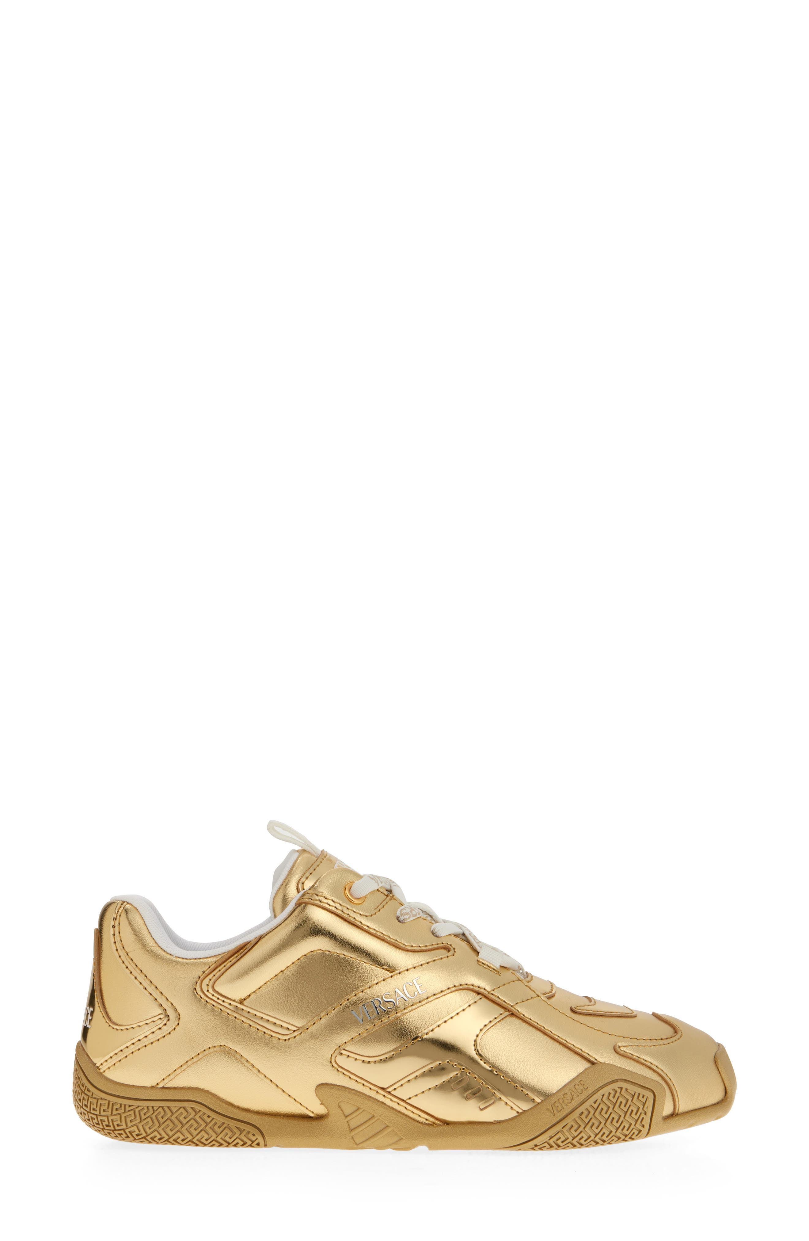 Versace Galaxia Metallic Leather Sneaker, Alternate, color, 