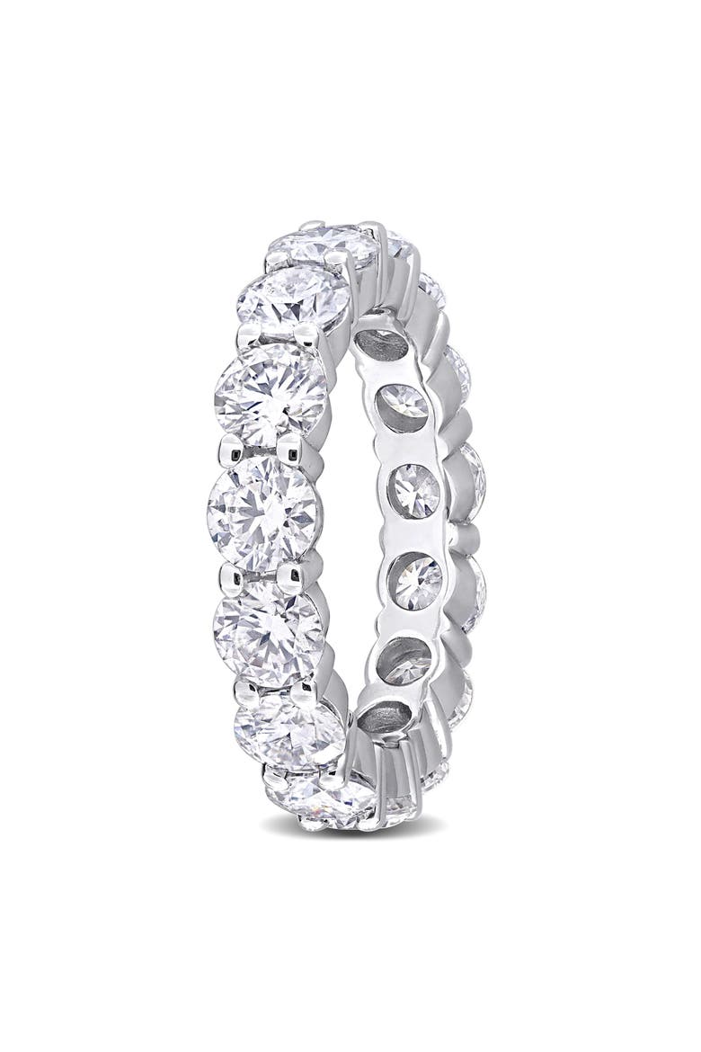 Round Cut Lab-Created Moissanite Eternity Band Ring, Alternate, color, WHITE
