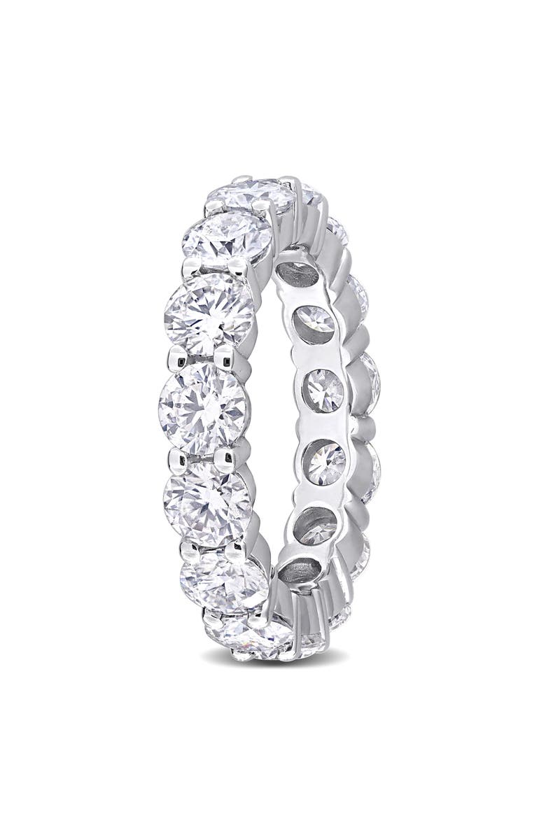 DELMAR Round Cut Lab-Created Moissanite Eternity Band Ring, Alternate, color, White