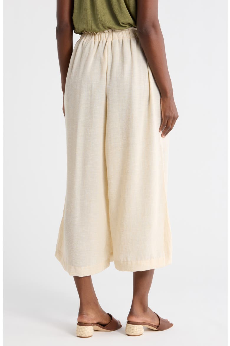 Drawstring Waist Crop Wide Leg Pants, Alternate, color, NATURAL