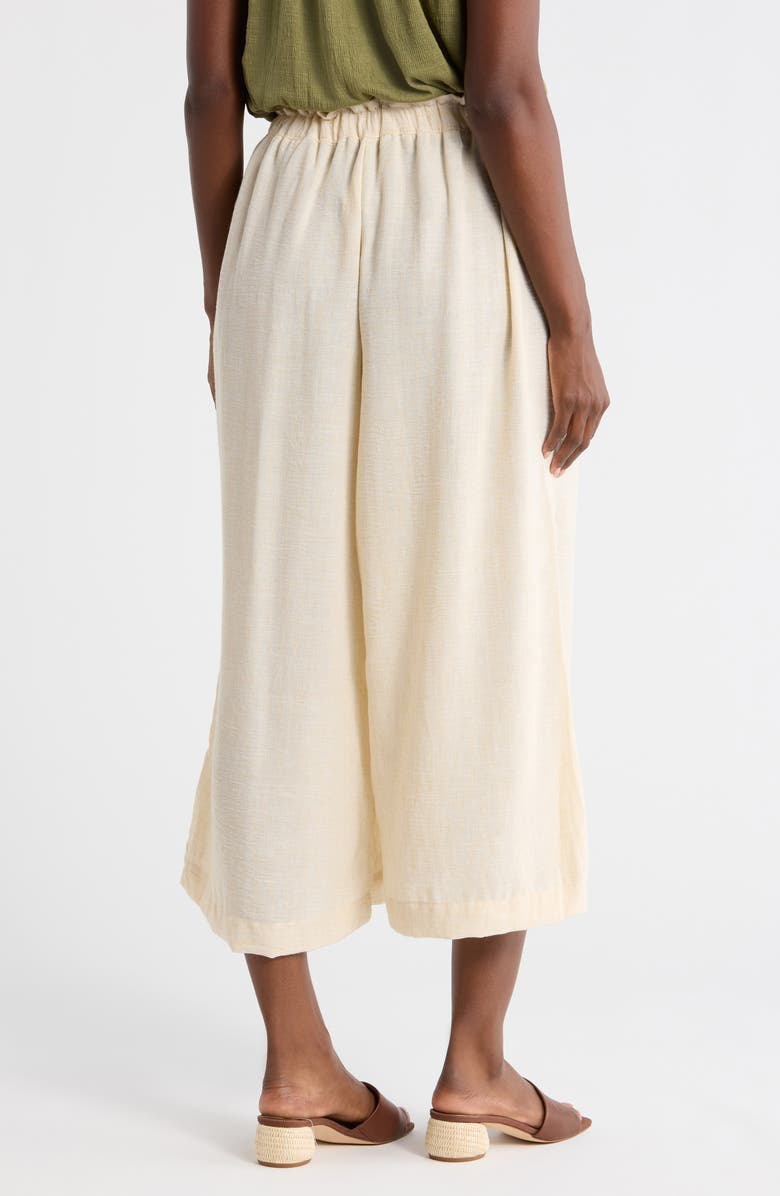 MAX STUDIO Drawstring Waist Crop Wide Leg Pants, Alternate, color, Natural