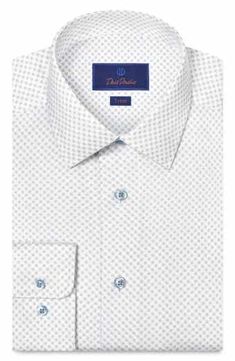 Trim Fit Neat Print Cotton Dress Shirt