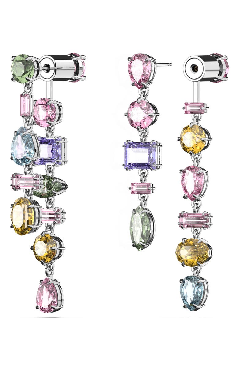 Swarovski Gema Asymmetric Front/Back Earrings, Alternate, color, Multicolored