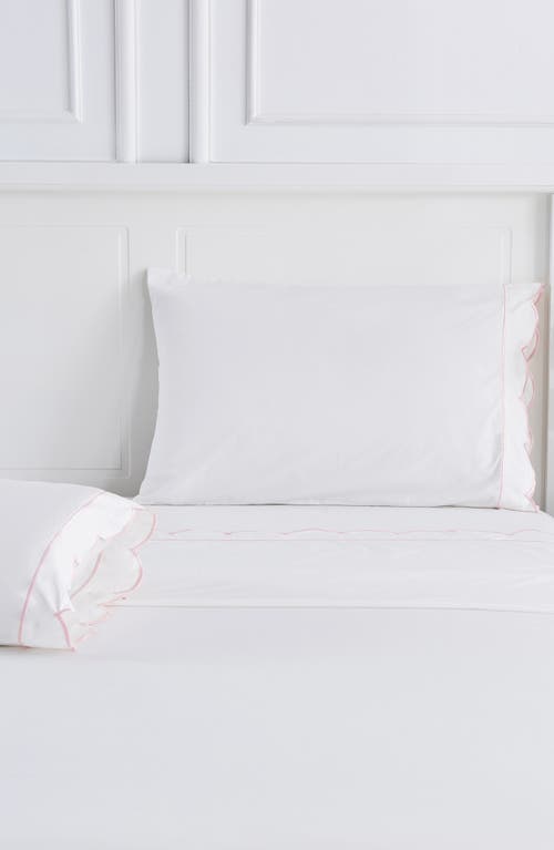 Melange Home Scallop Frame 300 Thread Count Sheet Set In Pink