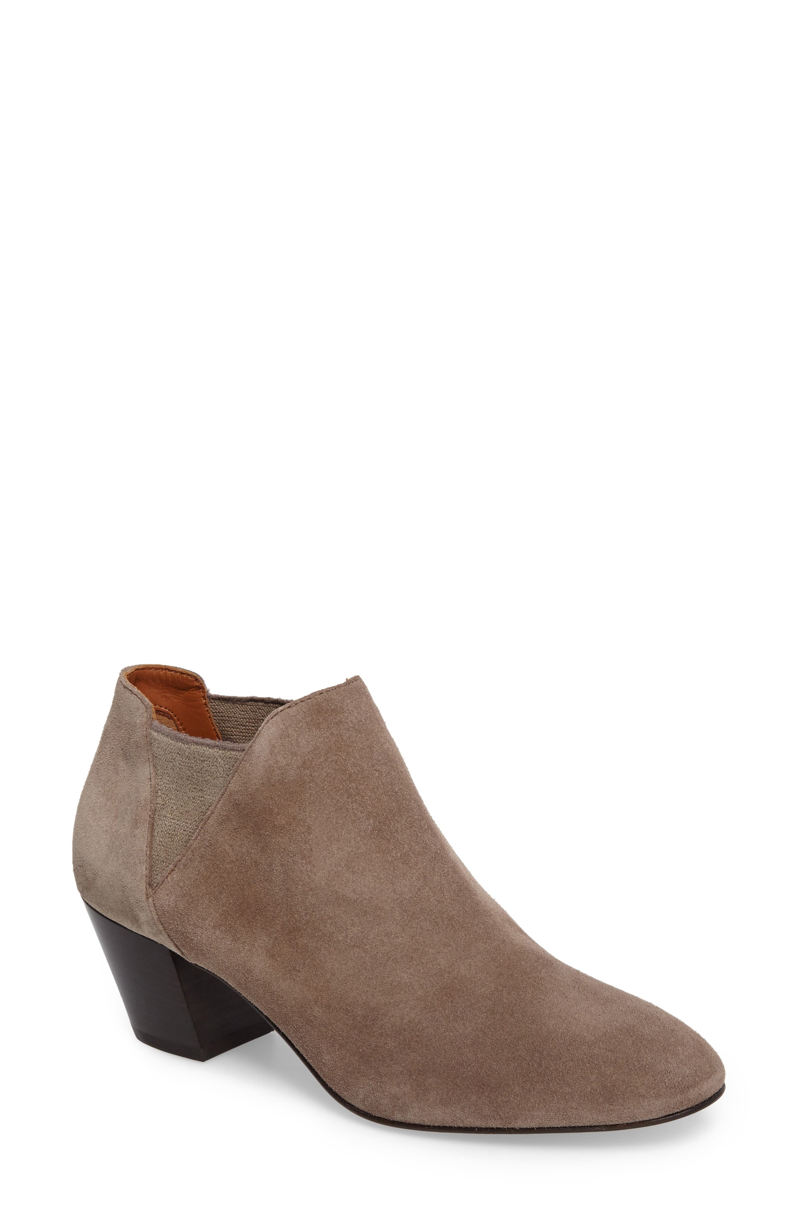 Fleurette Weatherproof Bootie, Main, color, MUSHROOM SUEDE