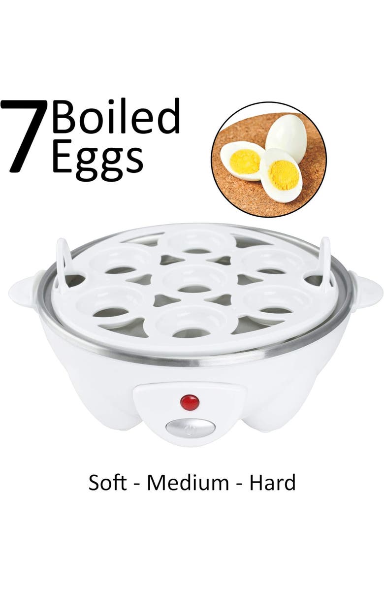 Brentwood 7 Egg Cooker/Steamer, Alternate, color, White