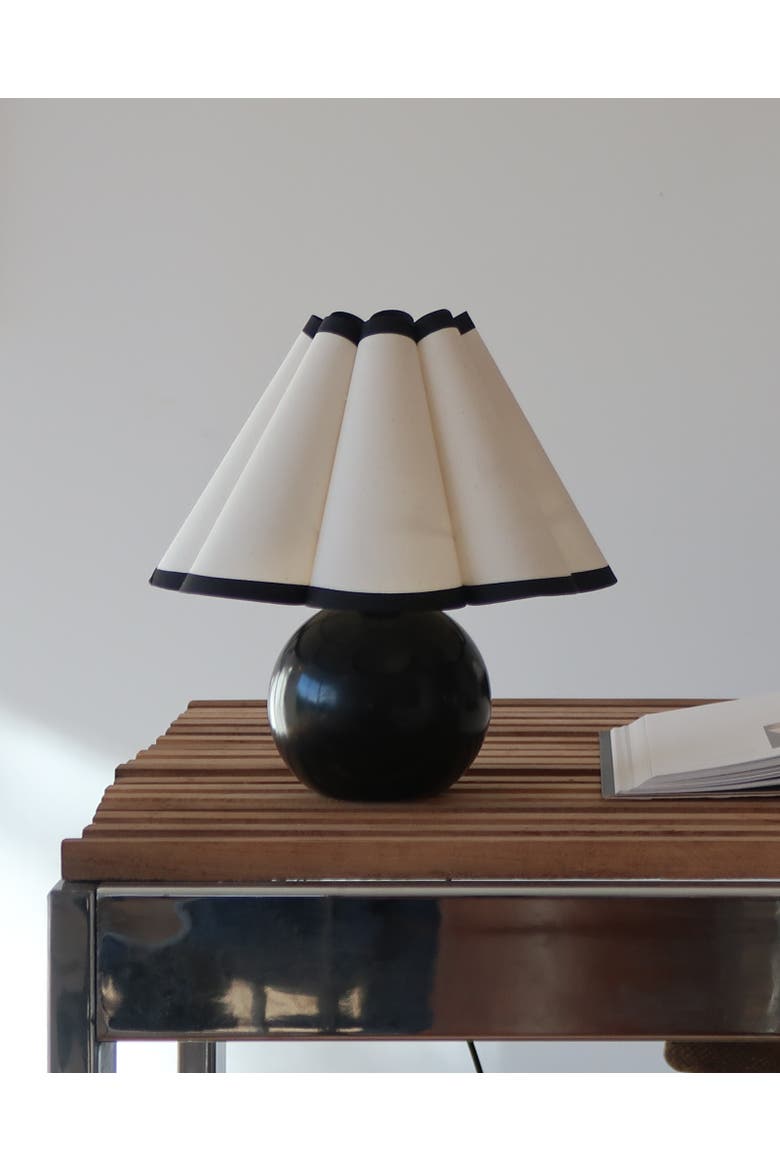 Blair 10" LED Midcentury Table Lamp With Black Marble Base, Alternate, color, Polished Black