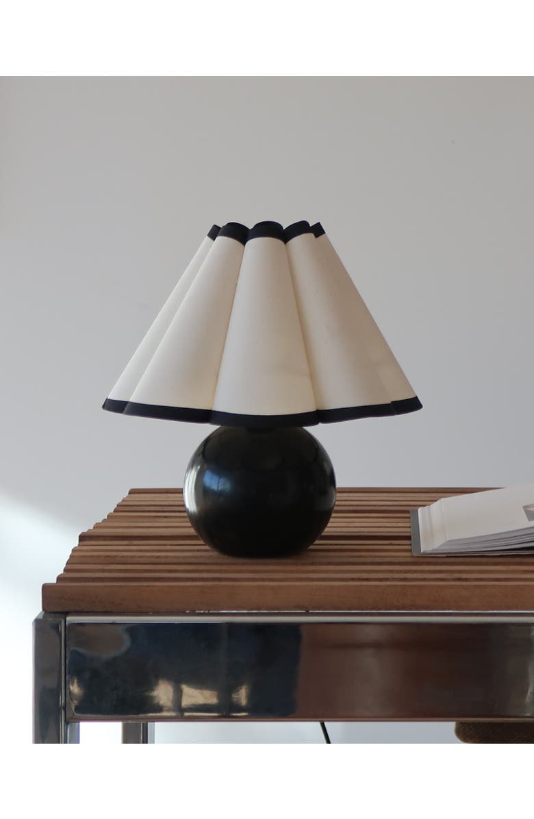Brightech Blair 10" LED Midcentury Table Lamp With Black Marble Base, Alternate, color, Polished Black