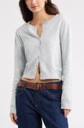 BP. Crewneck Cotton Blend Cardigan