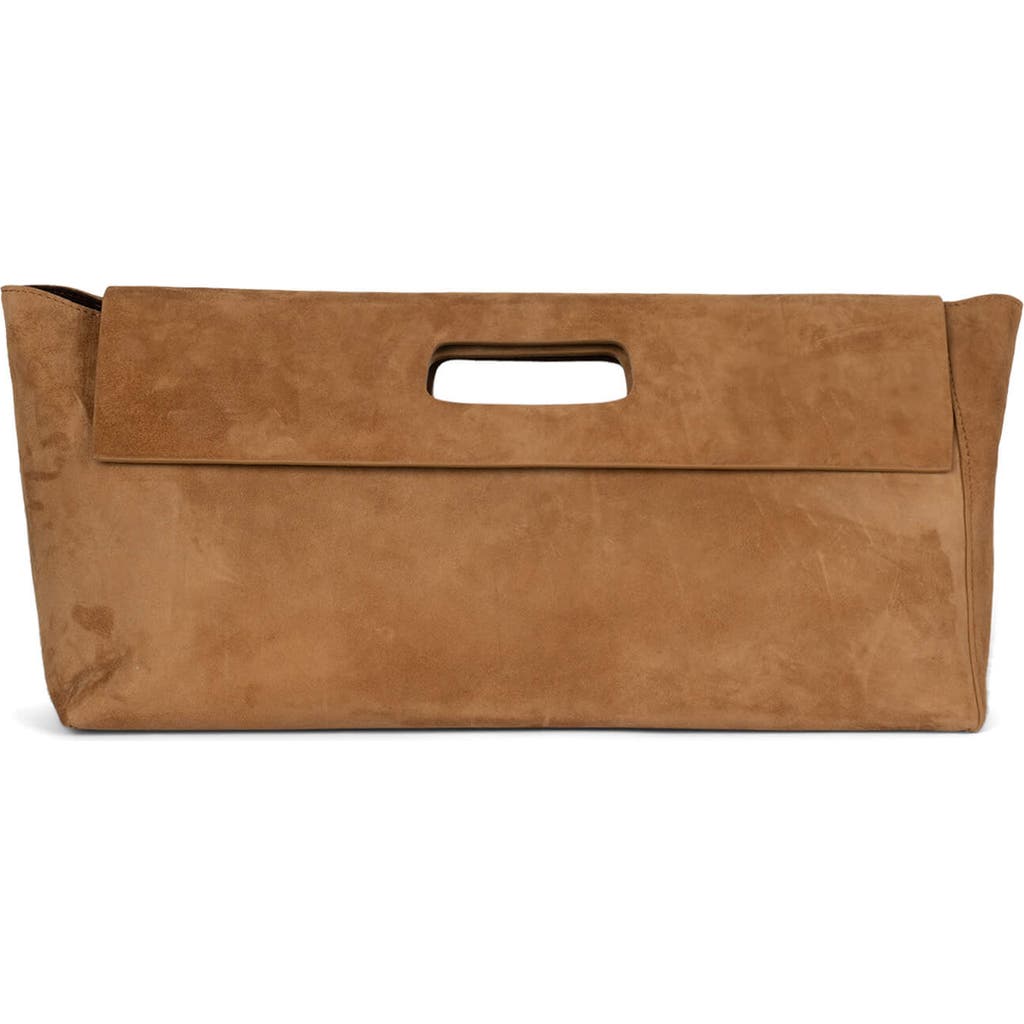 Jeffrey Campbell Toolbox Leather Clutch In Tan Suede