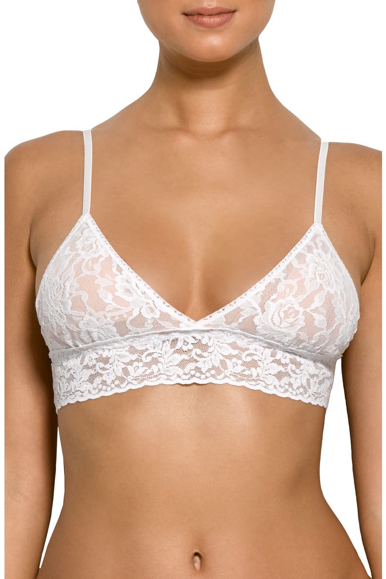 Signature Lace Padded Bralette, Main, color, WHITE