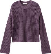 MANGO TEEN Openwork Crop Cotton Sweater